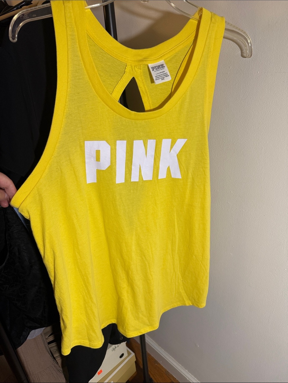 PINK Victoria's Secret Bright Yellow Logo Tank